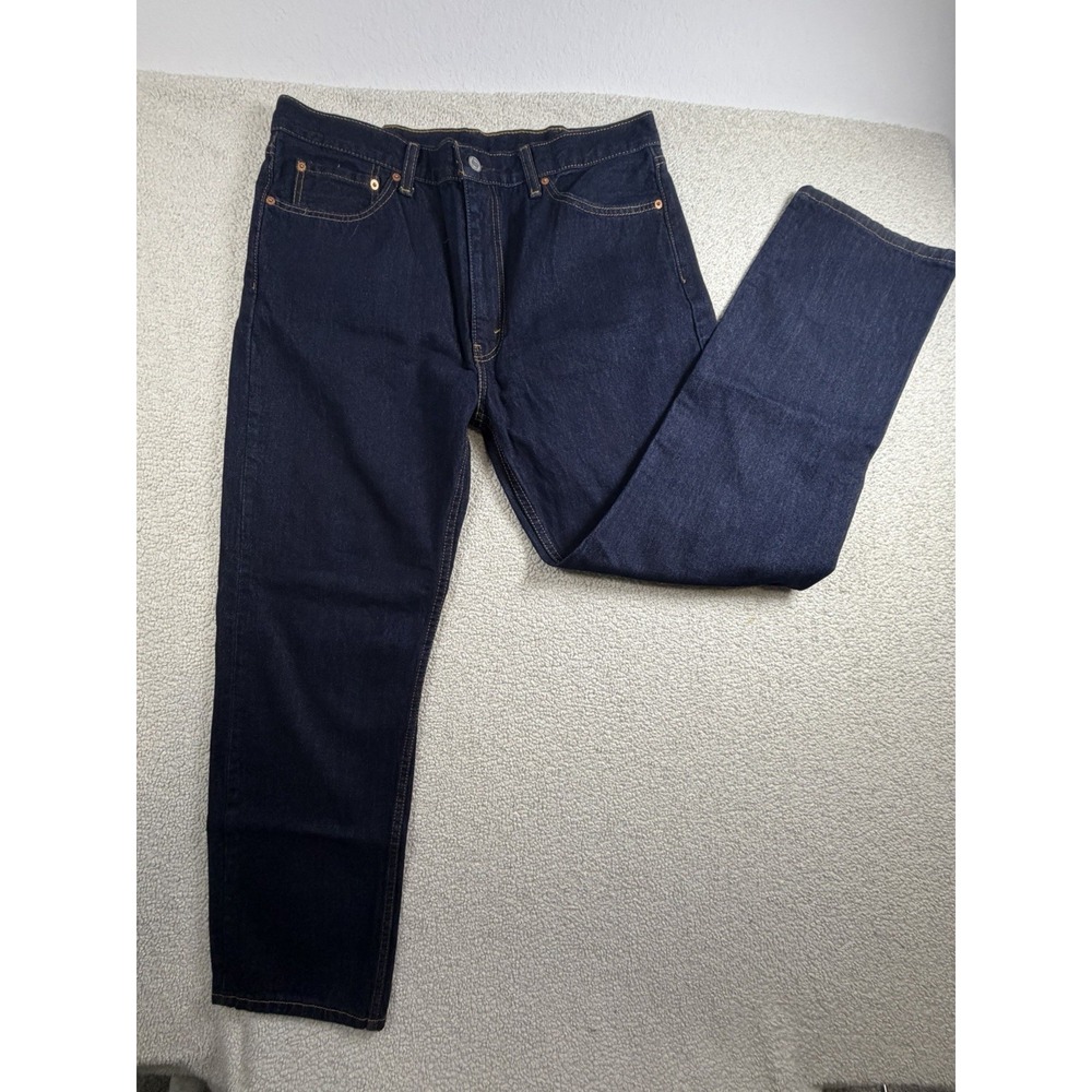 Levi's 505 Regular Fit Jeans Mens 38x32 Dark Indigo Rinse Straight Leg